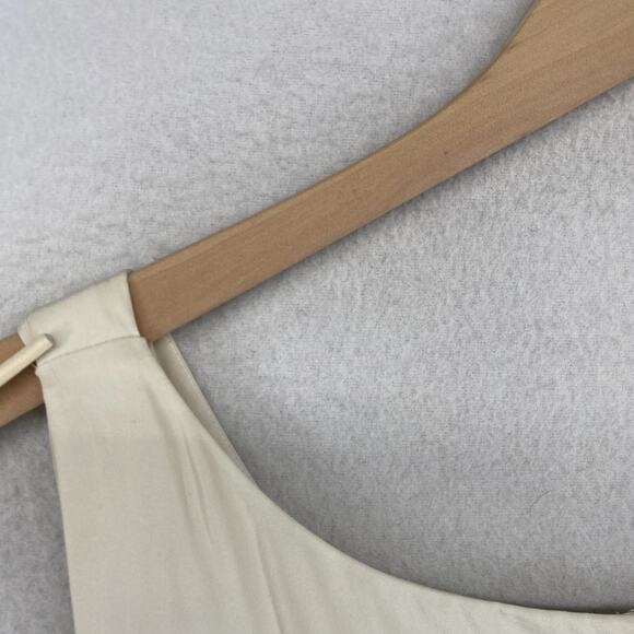 JOSEPH Dress 38 Silk Faux Wrap V-Neck Back Zip Sleeveless Lined Ylang Off White - Picture 9 of 15